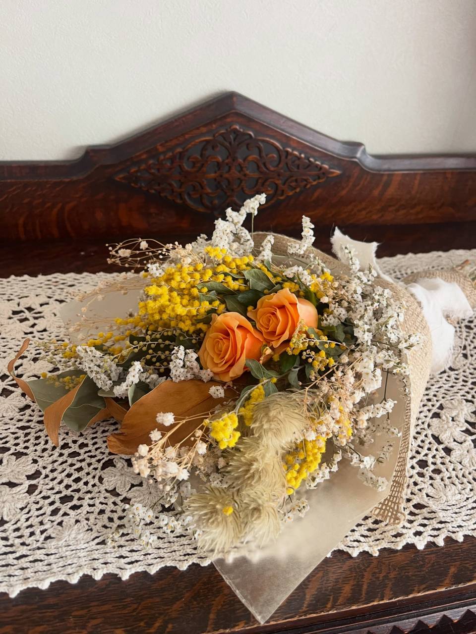 ドライフラワーの花束